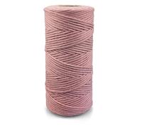 Netuno 1x Makramee Garn Rosa 3 mm 100 m einfach gedreht Baumwollkordel Kordelband Naturkordel Bunte Baumwoll-Bastelschnur für Makramee Garn Kordel Makramee farbig Twisted Macrame Cord Cotton