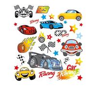 Netuno Naplamki Bügel-Flicken Autos 15 x 20 cm Bügelpatches Kinder Flicken zum Aufbügeln Set Reparatur Aufbügelflicken für Mädchen Jungen Erwachsene Bügelbilder Set Aufbügler Flexfolie bunt