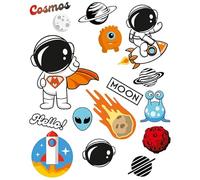 Netuno Naplamki Bügel-Flicken Weltraum 20 x 30 cm Bügelpatches Kinder Flicken zum Aufbügeln Set Reparatur Aufbügelflicken für Mädchen Jungen Erwachsene Bügelbilder Set Aufbügler Flexfolie bunt