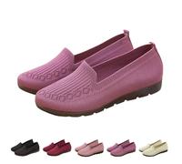 Netz-Ballerinas, extra breite Passform, flache Schuhe für Damen, leicht, bequem, Schlupfschuhe, atmungsaktives Netzgewebe, violett, 42.5 EU