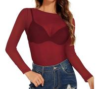 Netz Oberteil Damen Transparentes Mesh Top Boho Blumen Hippie 70er Jahre Blusen Rollkragen Glockenärmel Tunika Festival Tshirt Outfit Sexy Weiß Glitzer Durchsichtige Tops For Party Orange Pink Xxxl