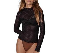 Netz Oberteil Damen Transparentes Mesh Top Boho Blumen Hippie 70er Jahre Blusen Rollkragen Glockenärmel Tunika Festival Tshirt Outfit Sexy Weiß Glitzer Durchsichtige Tops For Party Orange Pink Xxxl