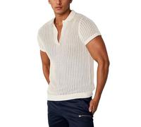 Netz Shirt Herren Streetstyle Netzoberteil Muskel Unterwäsche Hemd Transparent Rave Unterhemd Netzhemd Durchsichtig Oberteil Mesh T-Shirt Disco Atmungsaktiv Tops Sexy Weiß S