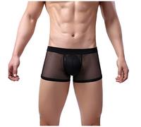 Netz Unterhose Herren Boxershorts Mesh Unterwäsche Männer Durchsichtige Erotisch Wäsche Transparente Sexy Gay Unterwäsche Atmungsaktiv Tangaslip Party Clubwear