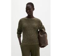 Strickpullover MARC O'POLO "aus Bio-Baumwolle-Mix", Damen, Gr. S, medium grün, Obermaterial: 61% Baumwolle, 39% Polyamid, unifarben, Rundhals, Pullover Strickpullover (32082736-S) medium grün