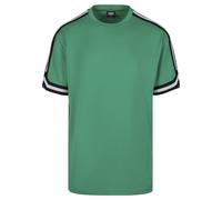 Netzshirt URBAN CLASSICS "Urban Classics Herren Oversized Stripes Mesh Tee", Herren, Gr. L, ferngrün, 100% Polyester, gestreift, oversize, Rundhals, Shirts (30187519-L) ferngrün