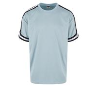 Netzshirt URBAN CLASSICS "Urban Classics Herren Oversized Stripes Mesh Tee", Herren, Gr. S, oceanblau, 100% Polyester, gestreift, oversize, Rundhals, Shirts (45414863-S) oceanblau