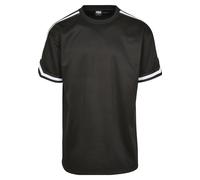 Netzshirt URBAN CLASSICS "Urban Classics Herren Oversized Stripes Mesh Tee", Herren, Gr. XXL, schwarz, 100% Polyester, gestreift, oversize, Rundhals, Shirts (54026861-XXL) schwarz