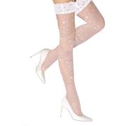 Netzstrümpfe,Halterlose Strümpfe,Damen Halterlose Spitze Netzstrümpfe,Netzstrumpfhose Glitzer Fishnet Tights Stockings Sexy Damen Strümpfe,Strümpfe Mesh Strumpfhosen Glitter mit Elastische Spitze