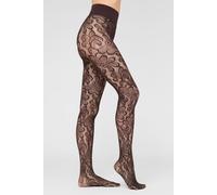Netzstrumpfhose Mit Pop-blumen Braun 1/2