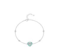 NEU 2026 UNISEX 925 STERLING SILVER ROMantic Hearts CZ Grüne Emaille Armband Hummerverbindungskette für Frauen Trendy Fine Jewelry Geschenke Dekoration Luxus mit Ihnen Accessoires für Frauen und