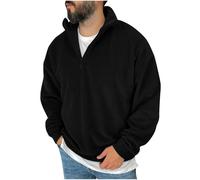 Neu Fleece Pullover Herren 1/4 Zip Troyer Kragen Sweatshirt Herren Warme Gefütterte Herrenpullover Einfarbig Pulli Langarm Freizeit Pullover Oversized Sweatshirts Weicher Wram Sweaters für Winter