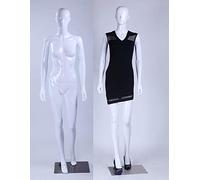 Neu Hochwertig Frau weibliche Maskulin schöne abstrakte Weiß Schaufensterpuppe in Glanz Nase und Mund geformt (Frau LF1-B weiß glänzend)