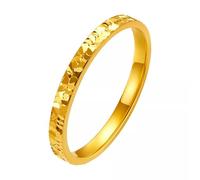 Neu Reines 999 24 Karat Gelbgold 5G Handwerk Luck Full Star Band Ring US7 1,15g 1 STÜCK