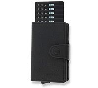 NEU: SOLO PELLE® Slim Wallet Mondo ohne Münzfach [bis zu 13 Karten] Slimwallet [RFID-Schutz] Kartenetui [Leder] Smart Wallet für Männer und Damen (Matt Schwarz (2020))