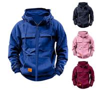 Neu Sweatshirt Herren mit Fleece Innenseite Kapuzenpullover Herren mit Reißverschluss Hoodie mit Kängurutasche und Kordelzug Arbeitspullover Langarm Sweatjacke Einfarbig Kapuzenjacke für Herbst Winter