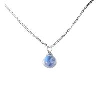 Neue 2025 natürliche Mondstein S925 Sterling Silber Anhänger Halskette facettierte Stein Kette eleganten Schmuck für Frauen Romantisches Geschenk Mode-Accessoires kreativ