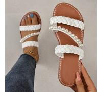 Neue Ankunft Frühling/Sommer modische Slip-On Slide Sandalen, stilvolle lässige römische Stil Slip-On Sandalen in Schwarz, Beige, Weiß, Braun lässige