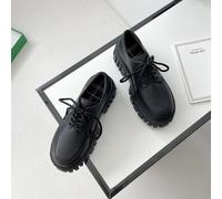 Neue britische Art Frühlings schwarze Plateau-Oxfordschuhe für Frauen, plattform-Schnürschuhe Vintage Mary Janes Loafer