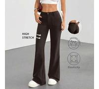 Neue Damen Einfarbige Pendler Schlankheits High-Waist Hose, figurbetonte elegante vielseitige Lässig Schlaghose, Herbst/Winter