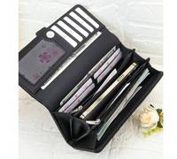 Neue Damen Langelastische Multifunktions-Geldbörse, modischer klassischer Schnallen-Klappminialistischer Mehrkartenhalter, Mobilfunk Geldbörse, lange