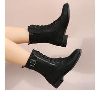 Neue Damen Mode Herbst/Winter Bequeme Lässig Knie-hohe Schnür-Stiefeletten