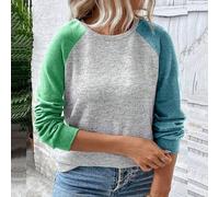 Neue Damen Oversize Sweatshirt mit Kontrast-Farbigen Raglanärmeln