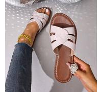 Neue H-förmige Damen Pantoffeln, modische lässige Riemen Slide Sandalen, römischer Stil Slip-On Mules, bequeme schwarze weiße beige braune flache Sand