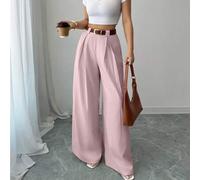 Neue hochgeschnittene einfarbige Culotte für Frühling/Sommer, kombinierbar mit Vintage-Gürtel, eleganter Stil für Alltag und Büro, Abschlussfeier, Vin