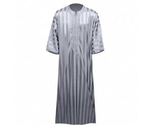 Neue Mittlere Osten Marokkanisch Dubai Kleidung gestreifte Robe, Mittellange Ärmel Stickerei Saudisch Arabisch