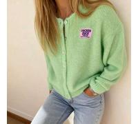Neue Mode Herbst/Winter Casual Minimalistischer gestrickter Knopfjacke Basic Oberteile, 6% Wolle, Y2K Damen, Oberteile für Ausgehen, Casual, Saudi-Nat