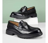 Neue modische Herren Slip-On Loafer, elegante Gentleman Gesellschaftsschuhe mit Schnalle, atmungsaktive Obermaterialien in einfarbig, rutschfeste und