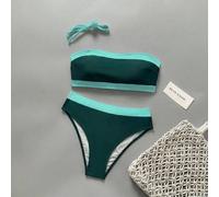 Neue modische sexy einfarbige abnehmbare Träger trägerlose Bikini-Badebekleidung für Frauen, geeignet für Strand, Poolparty, Urlaub Sommer, minimalist