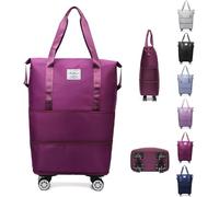 Neue Reisetasche mit Rollen, große Kapazität - abnehmbare Universalrollen, erweiterbare, Faltbare Reisetasche, Trocken- und Nasstrennung