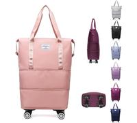 Neue Reisetasche mit Rollen, große Kapazität - abnehmbare Universalrollen, erweiterbare, Faltbare Reisetasche, Trocken- und Nasstrennung