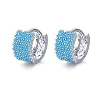 Neue Vintage Türkis Elegante Ohrring Echt 925 Sterling Silber Charm Creolen Für Frauen Hochzeit Schmuck