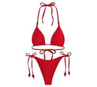 Neuer Ankunft Frühling/Sommer Sexy einfarbiger roter Bikini Badeanzug, geeignet für Valentinstag, Strand, Urlaub, Party, Date