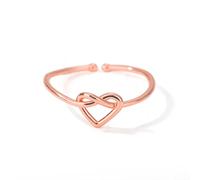 Neuer Edelstahl Herzring für Frauen Engagement Einfacher Schnittring Eheringe Femme Schmuck mit Herz-Rose Gold Color