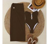 Neuer sexy rückenfreier Badeanzug mit Hohlmuster für Frauen, elegantes trägerloses Bademode-Set für Strand, Urlaub, Party, Date, Frühling/Sommer