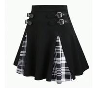 Neuer Stil Damen Mode Lässig Dekorierter Rock, vielseitiger Hoher Taille Gothic Karomuster Mini Rock, geeignet für Alltag, Büro, Outdoor, Festivals, g