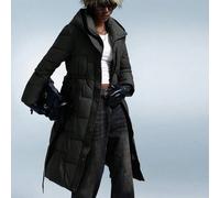 Neuer Taillengürtel schlanker, lässiger, schicker, minimalistischer, hochwertiger Reißverschluss-Kapuzen-Steppmantel