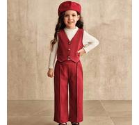 Neues Outfit für Kleine Mädchen im Frühling und Herbst, elegante Weste + weite Hose + Langarm-Shirt 3-teiliges Set, lässiges 3-teiliges Outdoor-Set, r