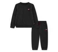 Neugeborenen-Geschenkset LEVI'S KIDS "LVN HOODIE,JOGGER SET", Mädchen, Gr. 6 (116), jet schwarz, angeraute Sweatware, Obermaterial: 60% Baumwolle, 40% Polyester, KOB Set-Artikel, mit kleiner Label-App