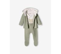 Neugeborenen-Set: Strickjacke, Hose & Body aqua Gr. 44 von Vertbaudet