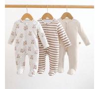 Neugeborenes Baby Jungen/Mädchen Cartoon Tier Muster Strick Weicher Rundhals Langarm Jumpsuit 3-teiliges Set, Baby Lässig Reißverschluss Jumpsuit, Her