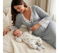 Neugeborenes Baby Mädchen süßes Cartoon Muster gestrickter Langarm-Jumpsuit lässiger Reißverschluss-Jumpsuit mit für Jungen Herbstanzug Bären-Muster P
