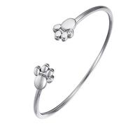 NEUHEIT Pfote Design Bangle Energetix 4you 3714 Energie Magnet Armreif Edelstahl Magnetix Hund Katze Tatze Bär M/L