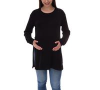 neun 9 monate Damen Schwangerschafts-Pullover mit großem Schlitz Strick-Pullover Umstands-Mode 46551556 Schwarz 36/38