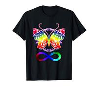 Neurodiversity Shirt Autism ADHD Rainbow Butterfly Womens T-Shirt