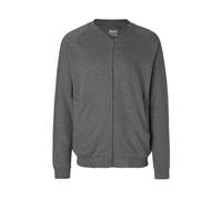 Neutral® Herren Unisex Sweatjacke ohne Kapuze Dunkelgrau Meliert XS
